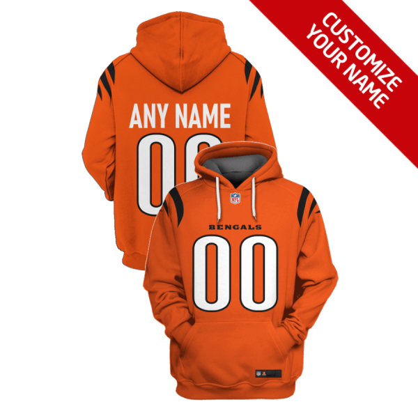 Men's Orange Cincinnati Bengals Active Player Custom 2021 Pullover Hoodie